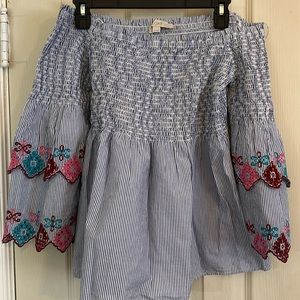 Ladies blouse, Loft, Small, Blue striped